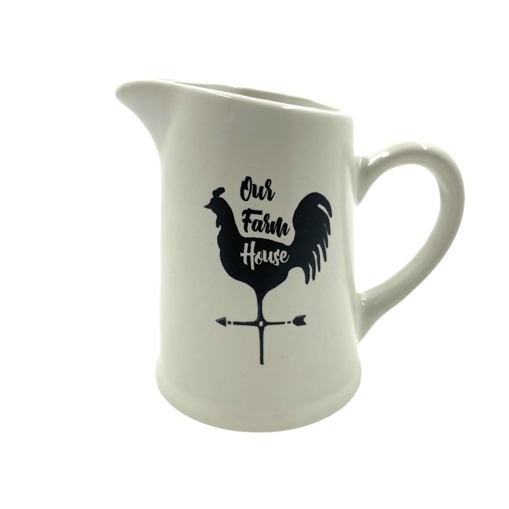 Sale🎈New No Brand “Our Farm House” Cream Mug Cup Kitchen Ware Rooster Black sm
